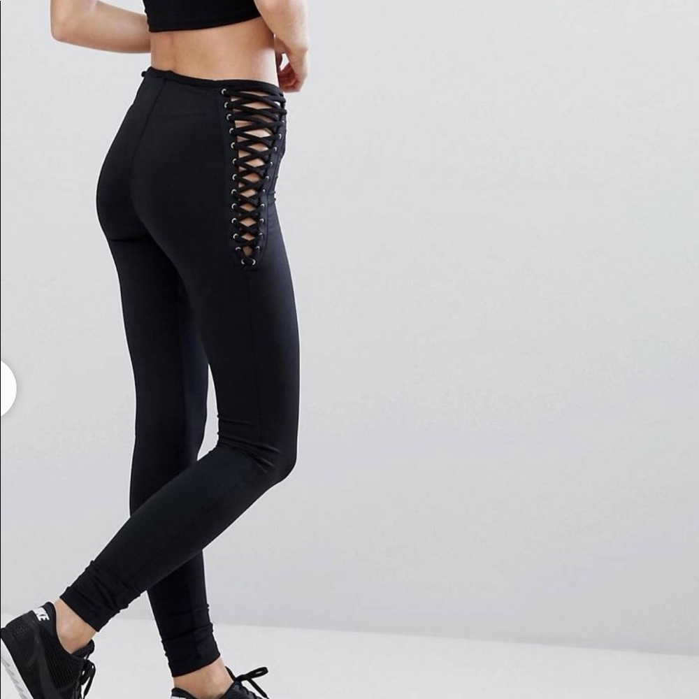Blue life fit elite Planet Blue lace up leggings - Picture 3 of 3